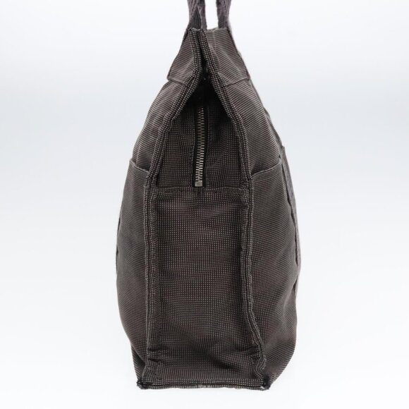 HERMES Her Line MM Hand Bag Nylon Gray Silver Auth - Picture 5 of 15